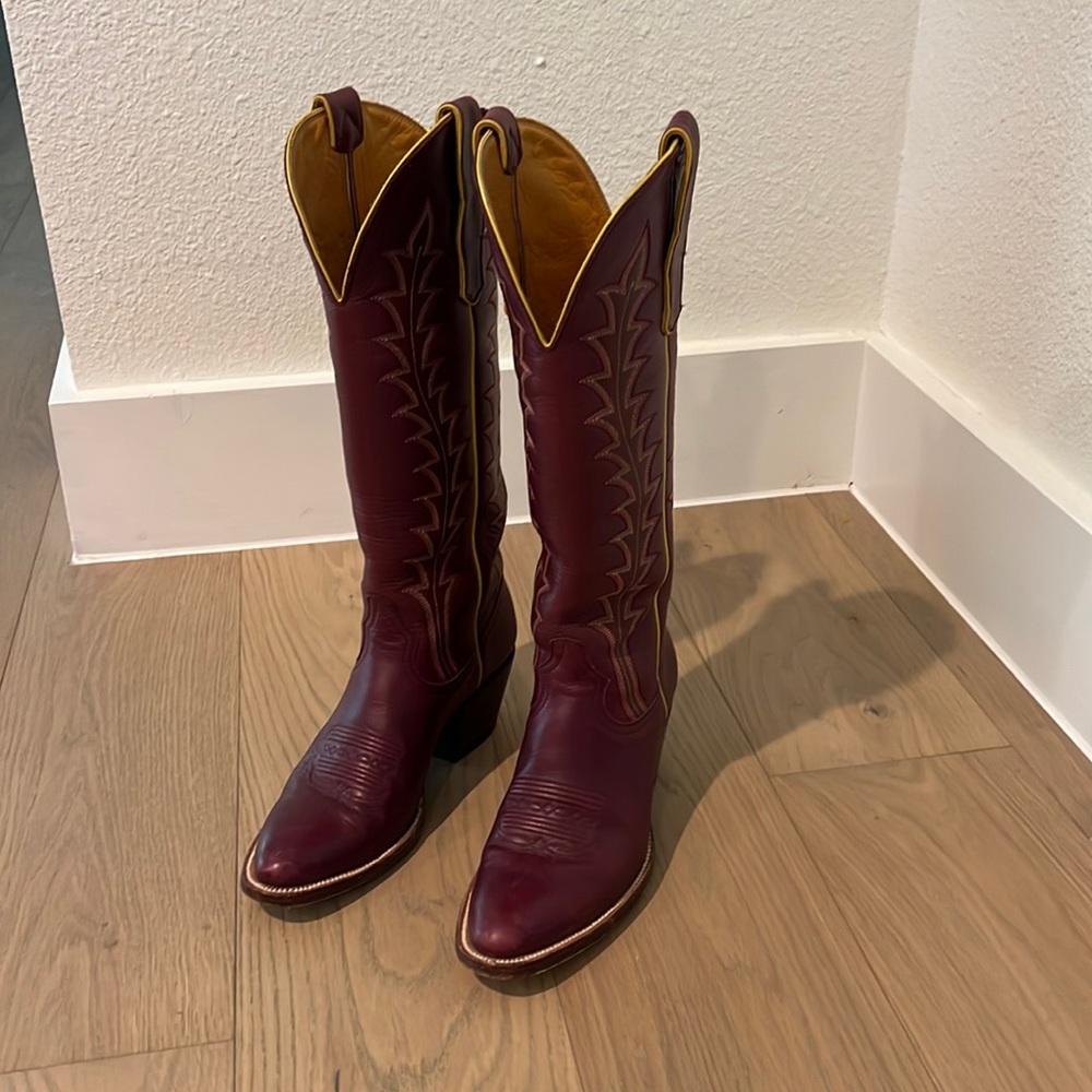 CITY Boots - Sangria / Yellow size 6.5 Cowboy Boots